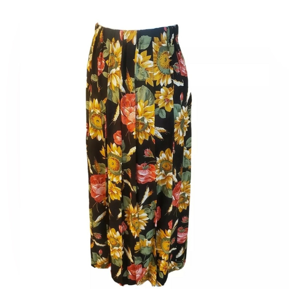 Marisa Christina Black Skirt with Floral Design